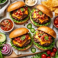 Cheesy Salsa Burgers