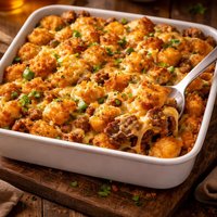 Cheesy Sausage Tater Tots Topped Casserole
