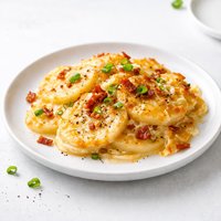 Cheesy Scalloped Potatoes with Bacon and Green Onions