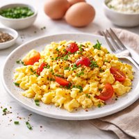 Cheesy Scrambled Eggs Low Fat Low Chol Low Sugar