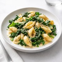 Cheesy Shells and Greens