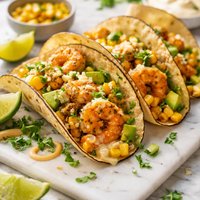 Cheesy Shrimp and Corn Tacos