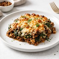Cheesy Spinach and Beef Casserole
