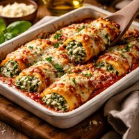 Cheesy Spinach Manicotti