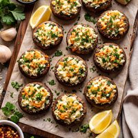 Cheesy Stuffed Mushroom Caps
