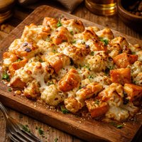 Cheesy Sweet Potato and Cauliflower