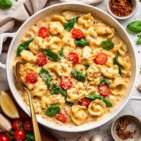 Cheesy Tortellini in a Creamy Sauce