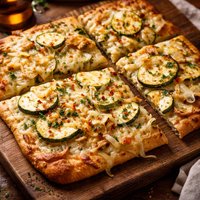 Cheesy Zucchini Onion Flatbread
