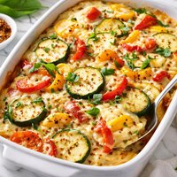 Cheesy Zucchini Pepper Casserole
