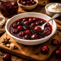 Cherries Poached in Vanilla Cerises Poches
