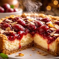 Cherry Almond Creamy Cheese Pie
