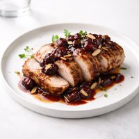 Cherry Almond Glazed Pork Loin