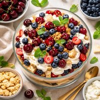 Cherry and Blueberry Trifle
