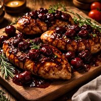 Cherry Balsamic Glazed Chicken Breasts