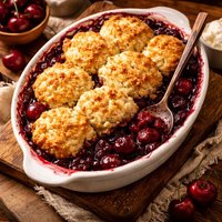 Cherry Cobbler with Shortcake Topping