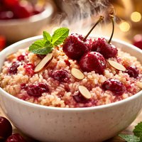 Cherry Couscous Pudding