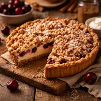 Cherry Cream Crumble Pie