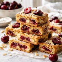 Cherry Filled White Chocolate Blondies