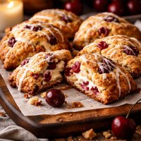 Cherry Mascarpone Cream Scones