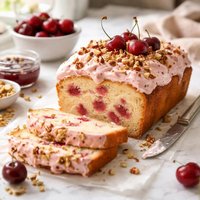 Cherry Pound Cake with Cherry Nut Frosting