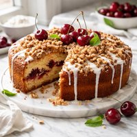 Cherry Ripple Sour Cream Coffee Cake