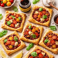 Cherry Tomato and Vegemite Tarts