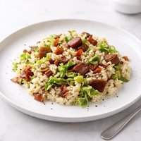 Chestnut and Bacon Risotto with Savoy Cabbage