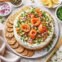 Chevre Goat Cheese and Lox Torte
