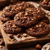 Chewy Chocolate Hazelnut Cookies