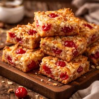 Chewy Coconut Cherry Bars