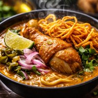 Chiang Mai Curried Noodle and Chicken Soup Kao Soi Gai