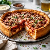Chicago Style Deep Dish Sausage Pizza Real Deep Dish