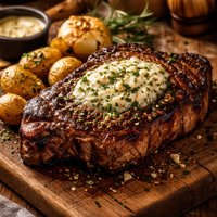 Chicago Style Steak with Bleu Cheese Butter