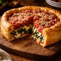 Chicago Style Stuffed Spinach Pizza