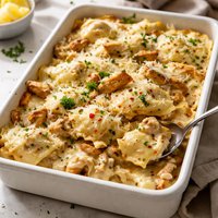 Chicken Alfredo Ravioli Bake Recipe