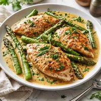 Chicken and Asparagus in a Mustard Tarragon Sauce