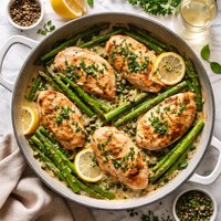 Chicken and Asparagus in White Wine Sauce