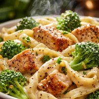 Chicken and Broccoli Alfredo or Asparagus