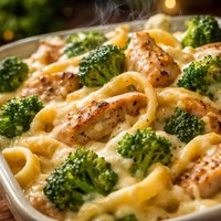 Chicken and Broccoli Fettuccini Bake