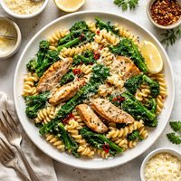 Chicken and Broccoli Rabe with Fusilli Pasta