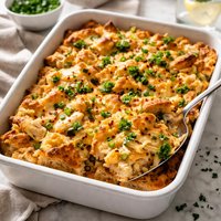 Chicken and Cheddar Strata