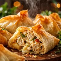 Chicken and Cheese Filo Parcels