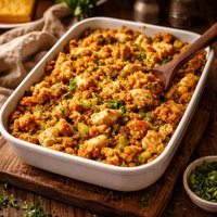 Chicken and Cornbread Stuffing Casserole