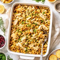 Chicken and Dressing in One Dish