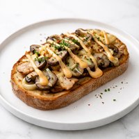 Chicken and Mushroom Open Face Melt with Bbq Mayo