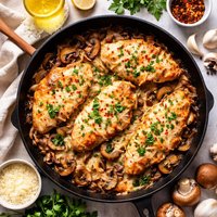 Chicken and Mushrooms with Cheese