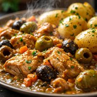 Chicken and Olive Ragout with Dijon Potatoes