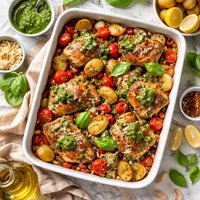 Chicken and Potatoes with Pesto