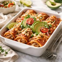 Chicken and Refried Bean Enchiladas