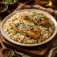 Chicken and Rice with Creamy Herb Sauce